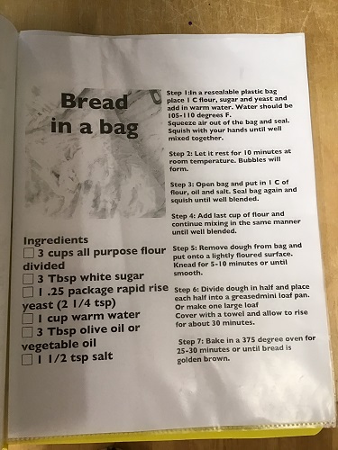 A recipe for Bread in a Bag