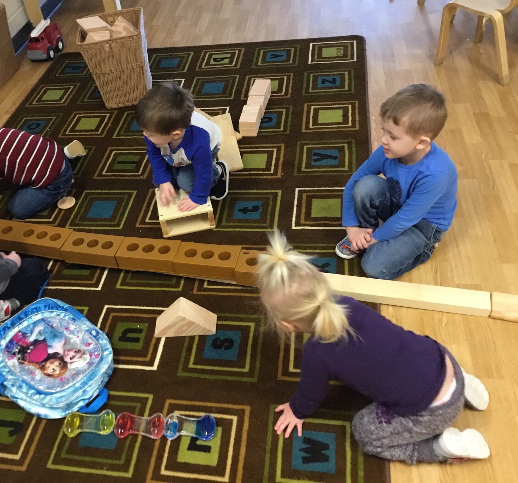 making a train with blocks