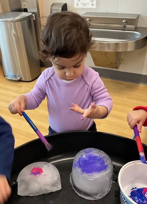 child painting ice