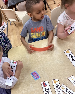 children around a table