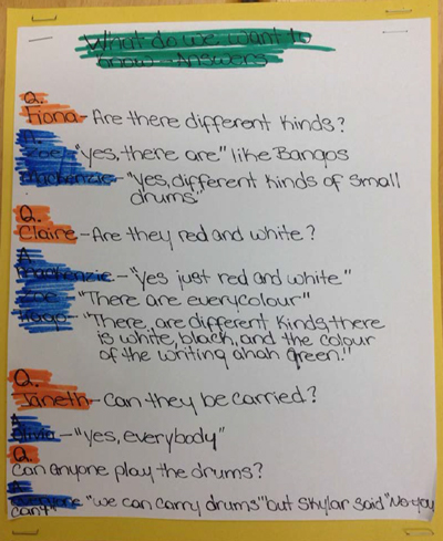 drum questions on paper